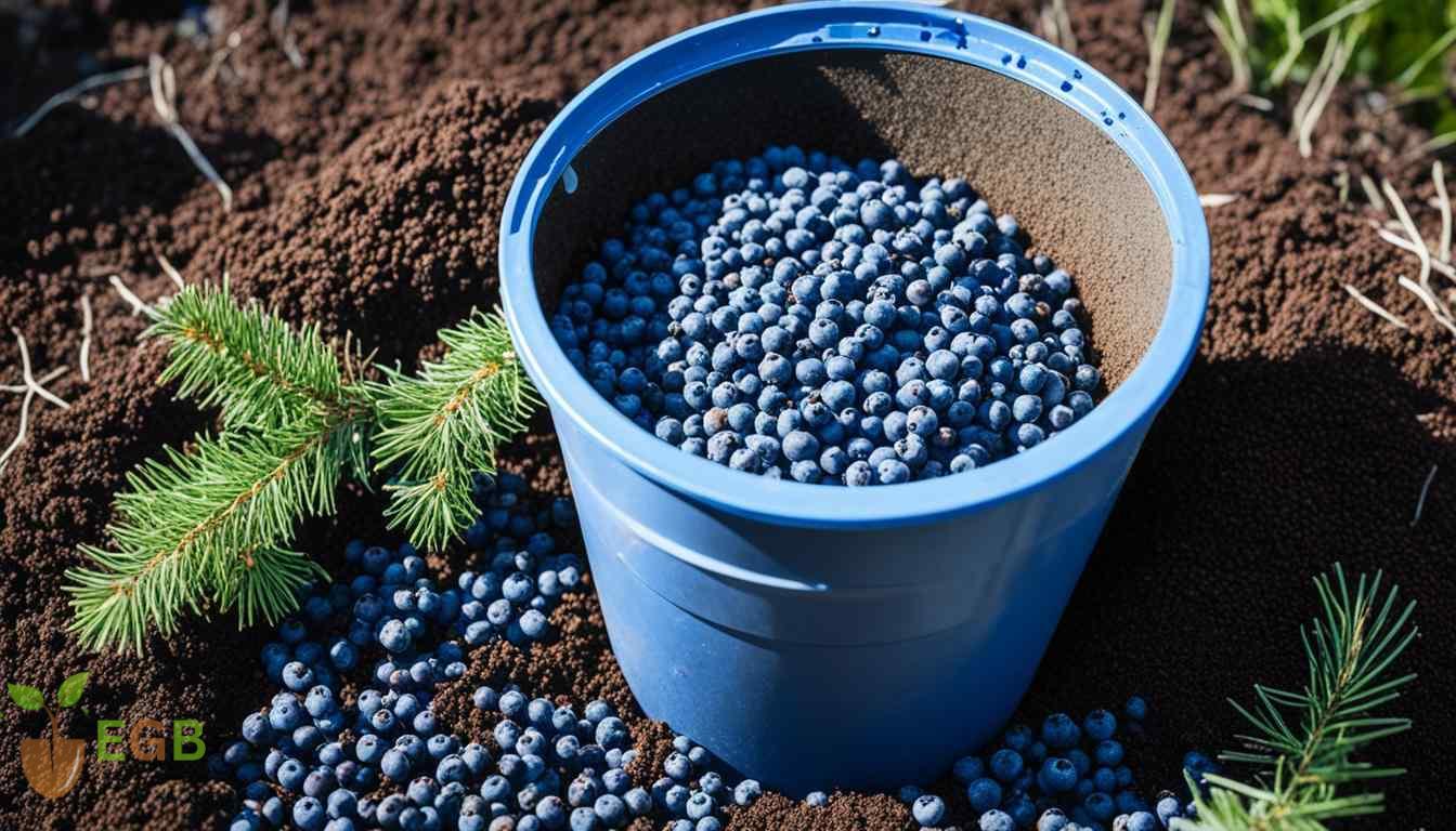 Ripe blueberries picked and collected in a bucket