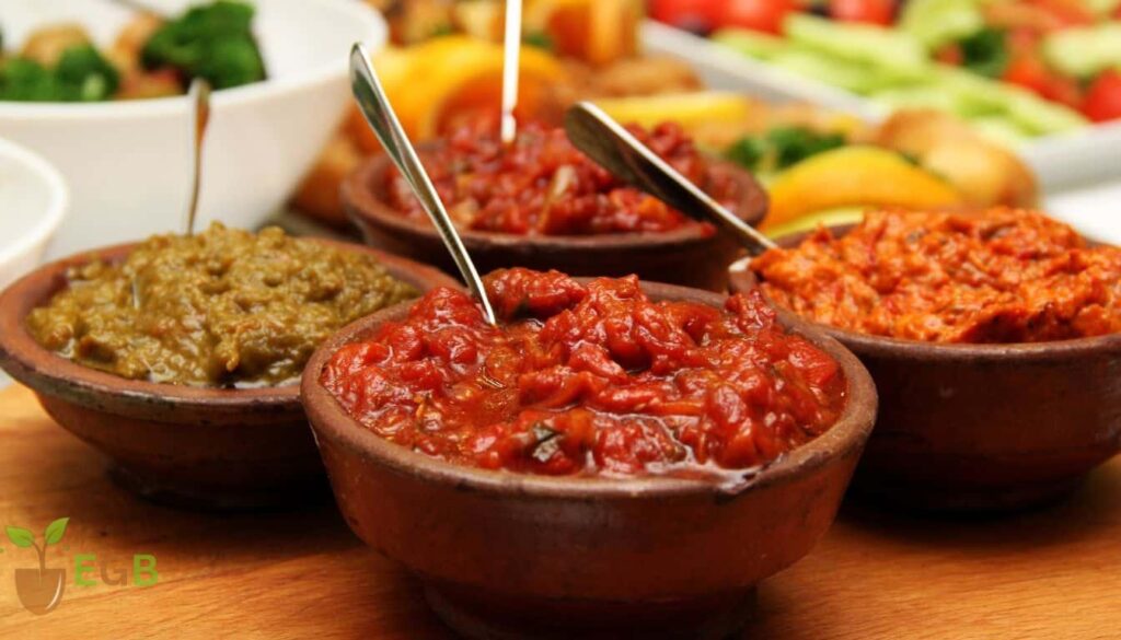 Various roasted pepper sauces