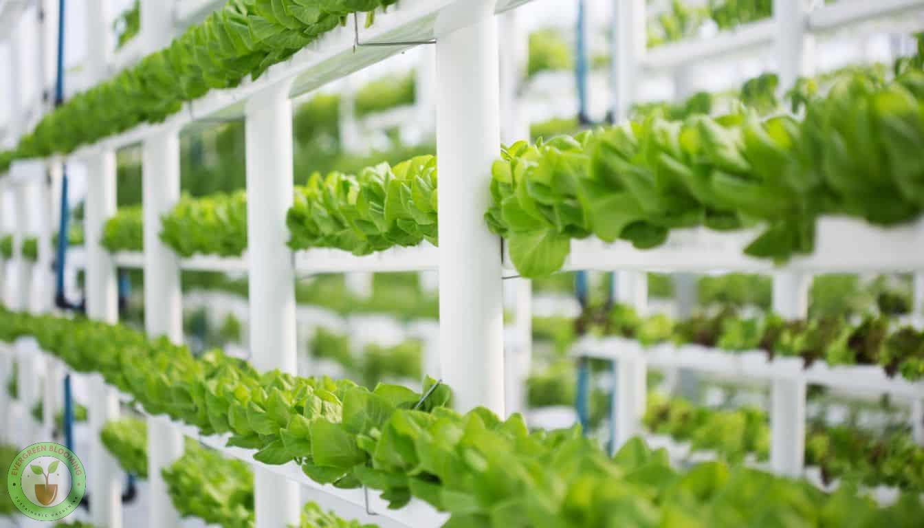 Lettuce growing hydroponically