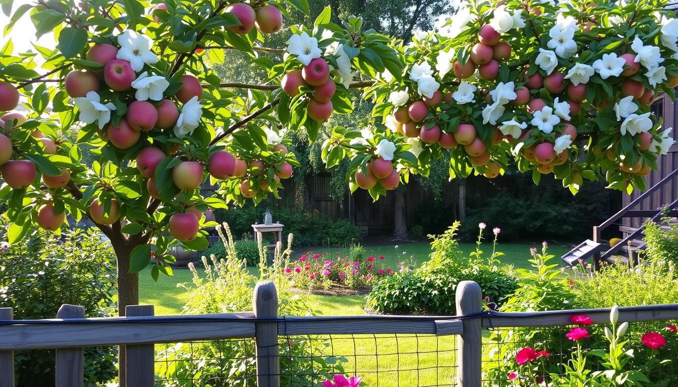 Apple Trees in Home Garden