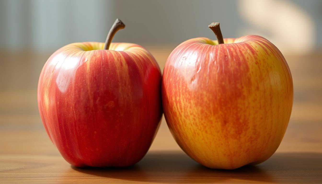 Ripe and Overripe Apple Comparison Ripe and Overripe Apple Comparison