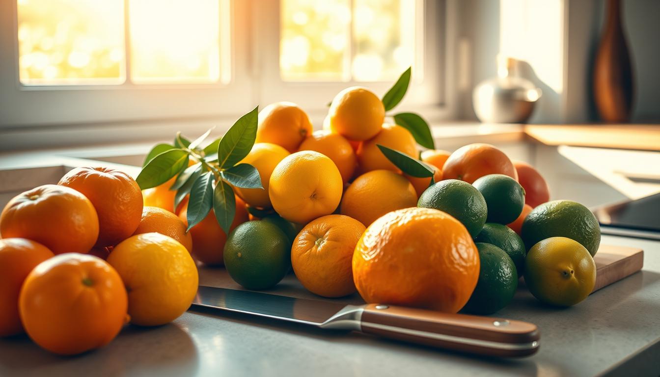 Citrus Fruits in Kitchen Cooking