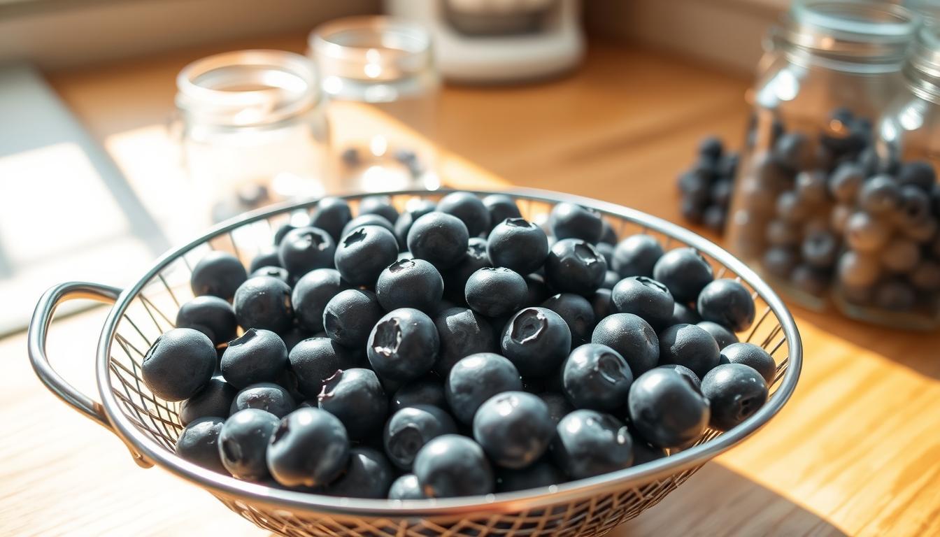 storing washed blueberries
