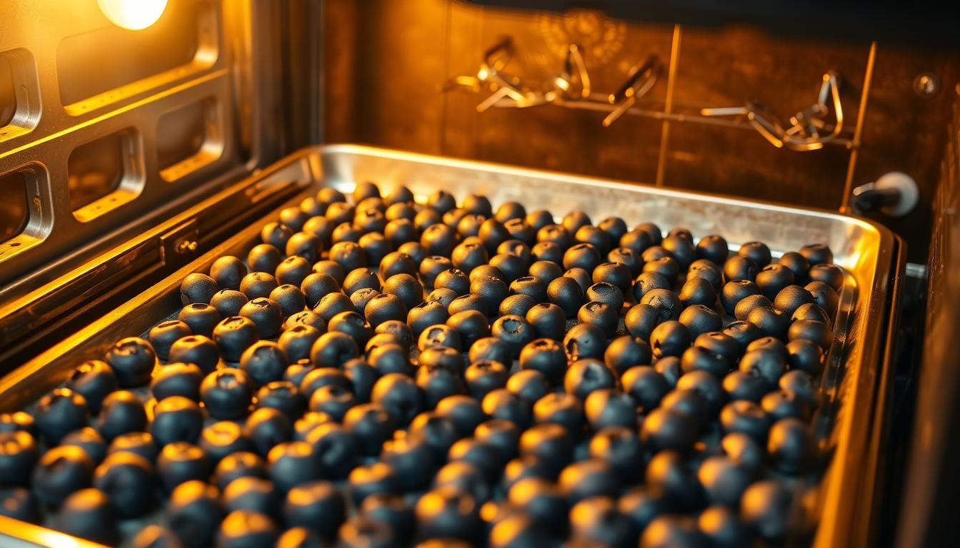 Oven Drying Blueberries Process
